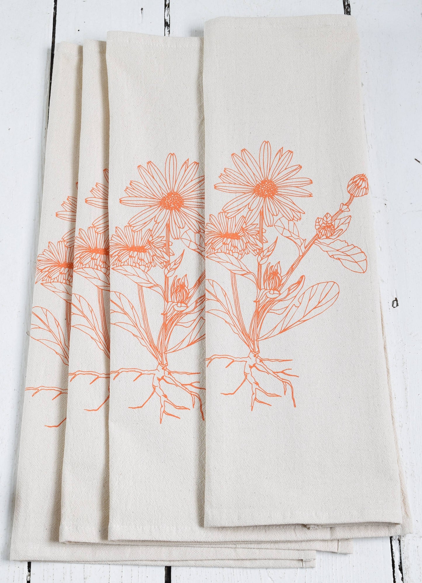 Calendula Flower Napkins (orange) set of 4