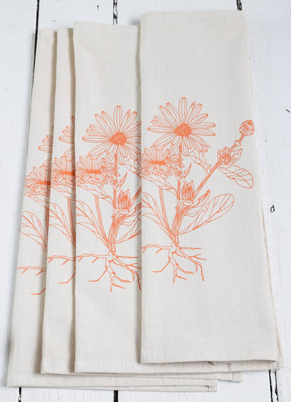 Calendula Flower Napkins (orange) set of 4