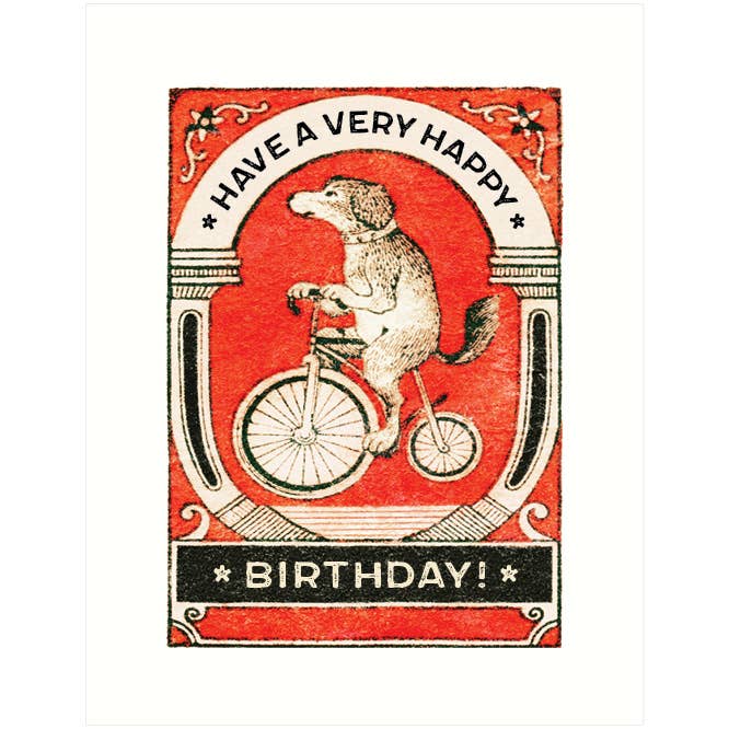 Dog On A Bike | Birthday Greeting Card