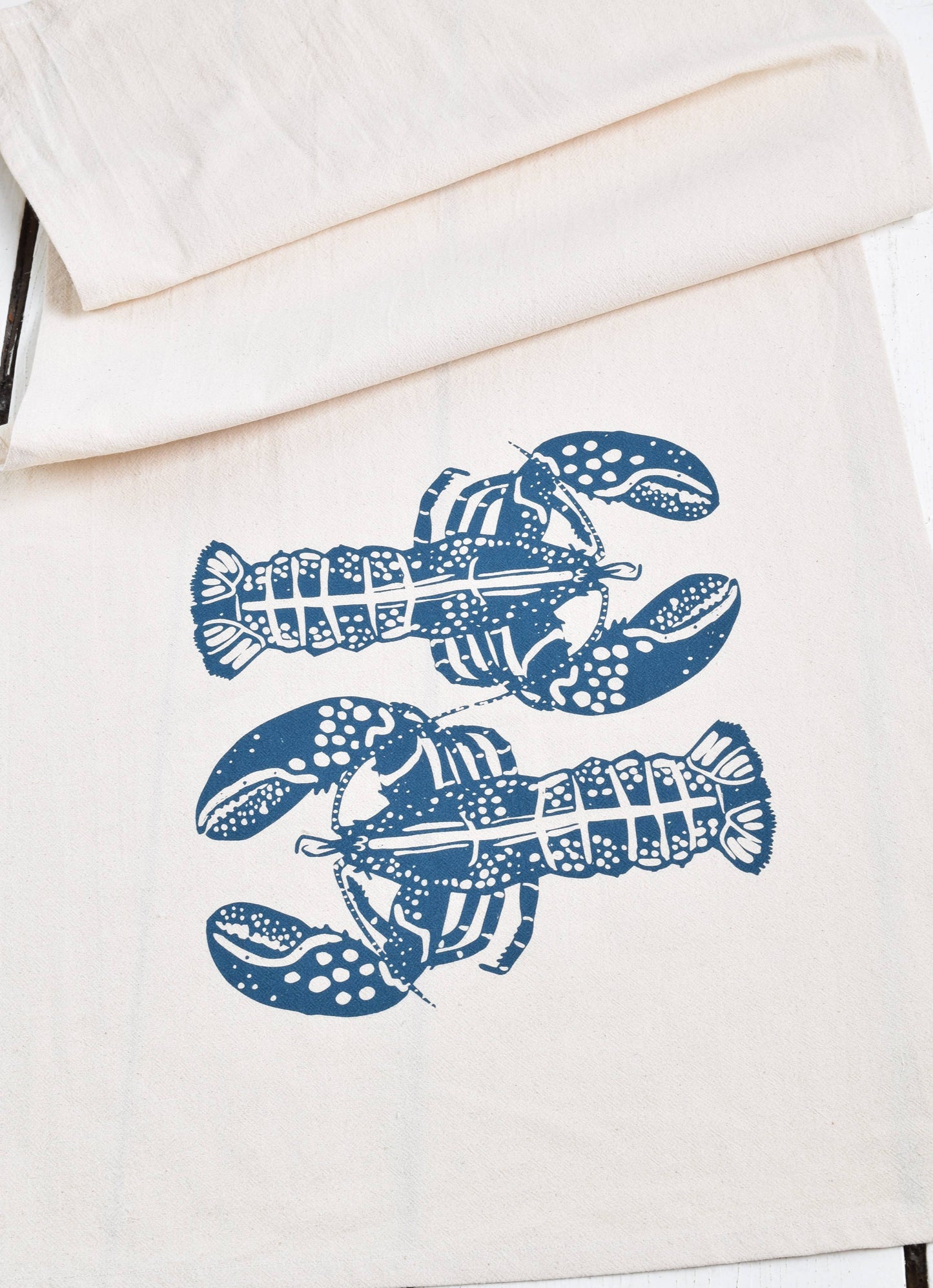 Double Lobster Tea Towel (navy)