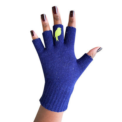 Flip 'em the bird gloves (lime / navy)