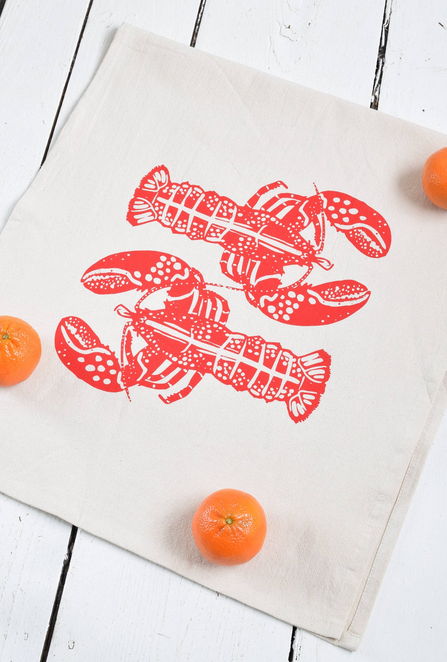 Double Lobster Tea Towel (red)