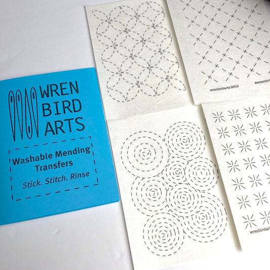 Stick and stitch sashiko transfers (set #1 blue)
