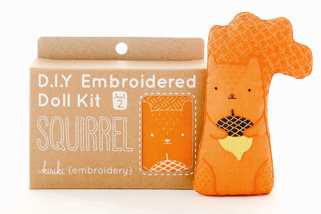 Embroidered animal doll kits