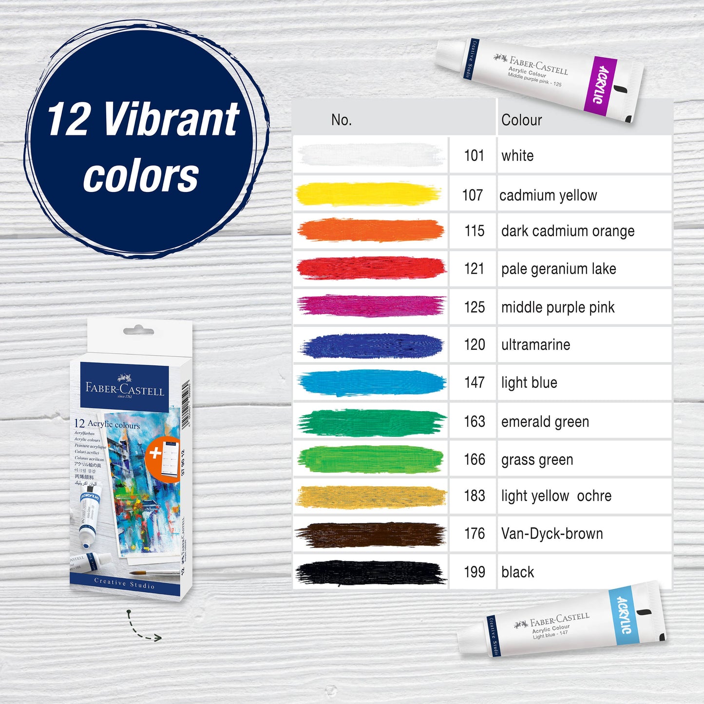 Vibrant Acrylic Paints (set of 12)