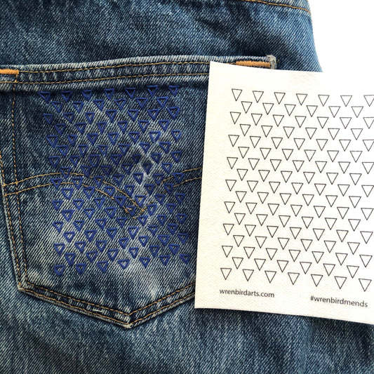 Stick and stitch sashiko transfers (set #4 green)