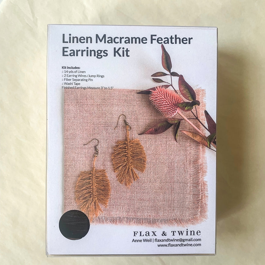 Linen macrame earring kit
