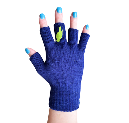 Flip 'em the bird gloves (lime / navy)