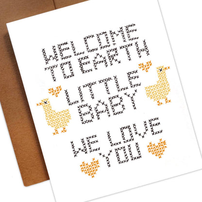 cross stitch welcome baby