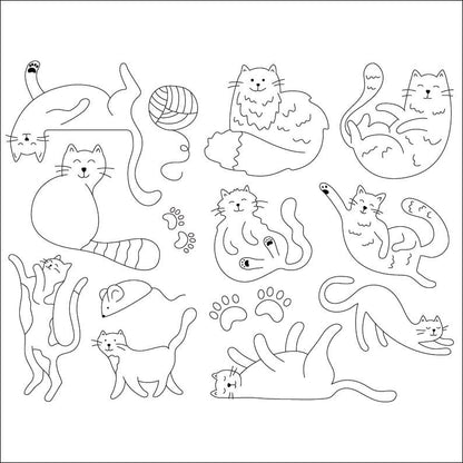 Curious Cats stick & stitch embroidery set