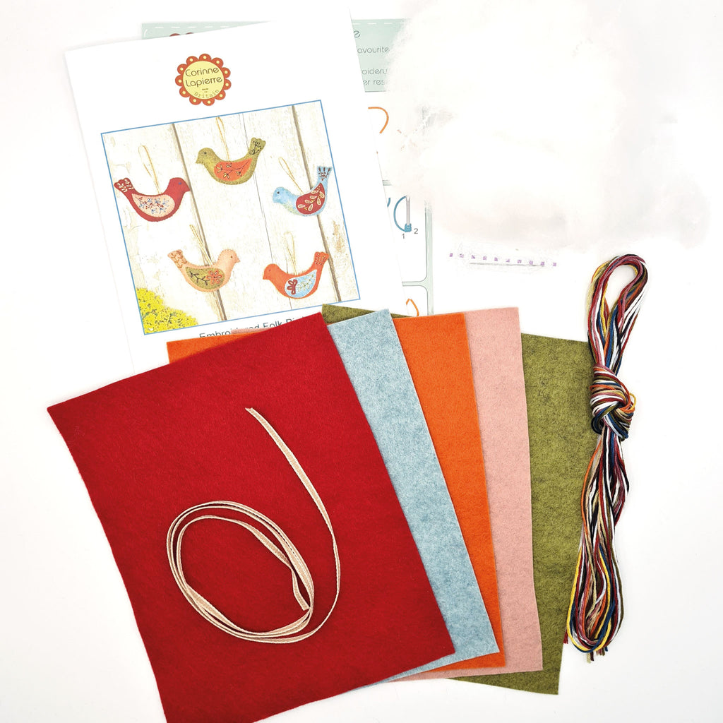 Folk art birds felt craft kit