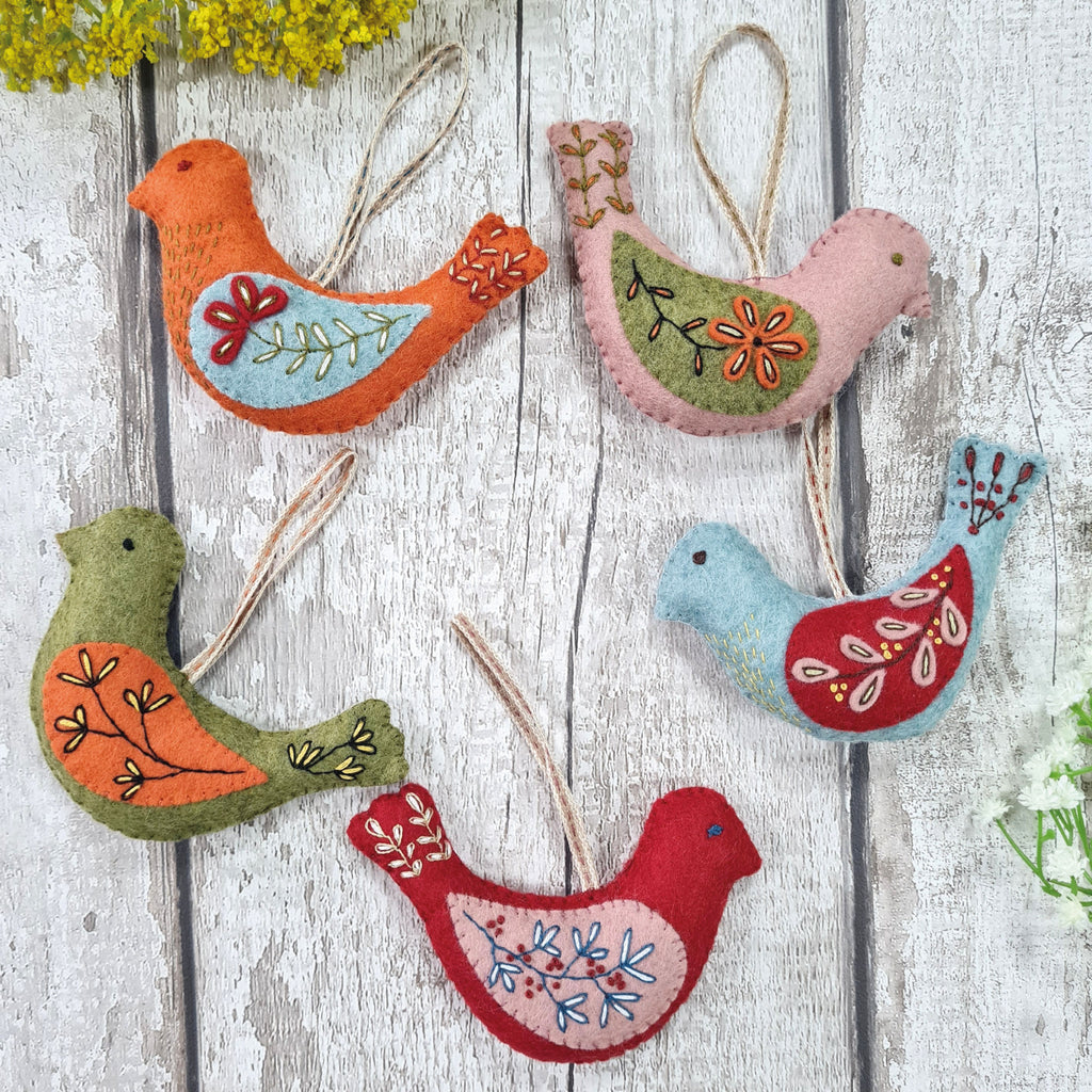 Folk art birds felt craft kit