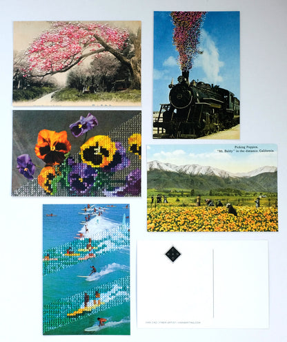 Han Cao cross stitch postcards