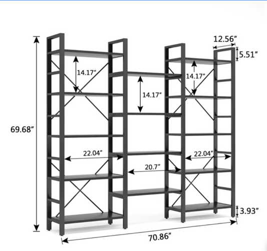large black shelving unit (70" x 70")
