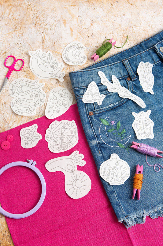 Moon Garden stick & stitch embroidery set