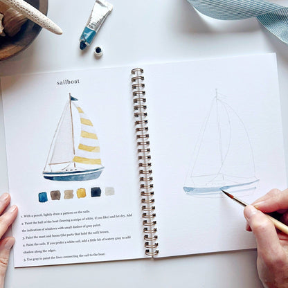 Seaside watercolor workbook