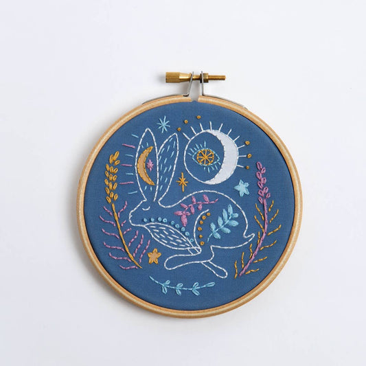 Celestial Hare mini embroidery kit