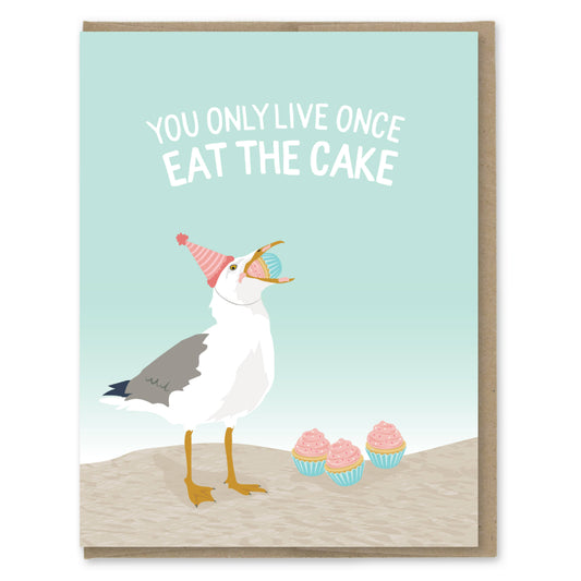 Eat the Cake Funny Birthday Card
