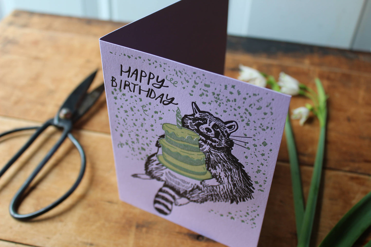 Birthday Raccoon card