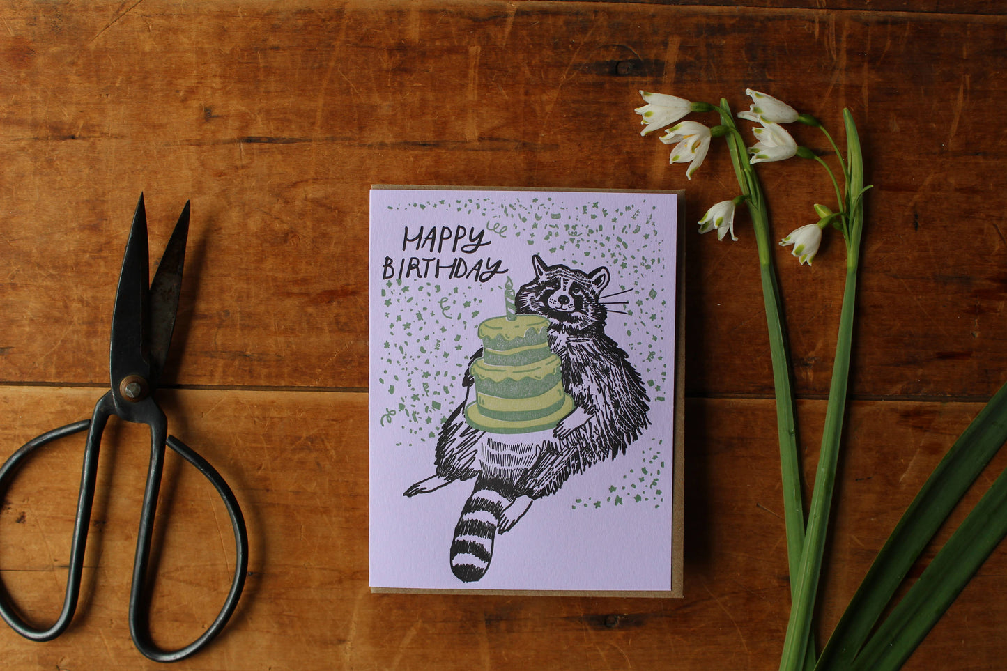 Birthday Raccoon card