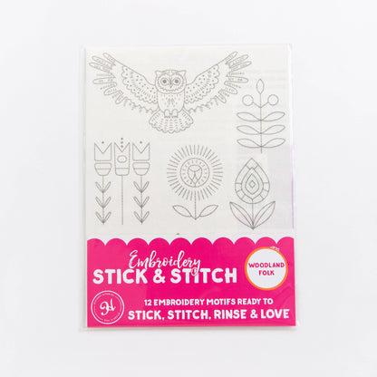 Woodland Folk stick & stitch embroidery set