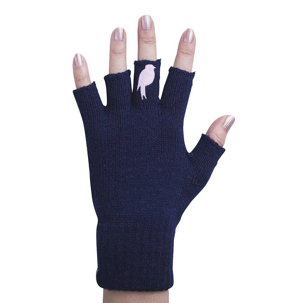 Flip 'em the bird gloves (pink / navy)