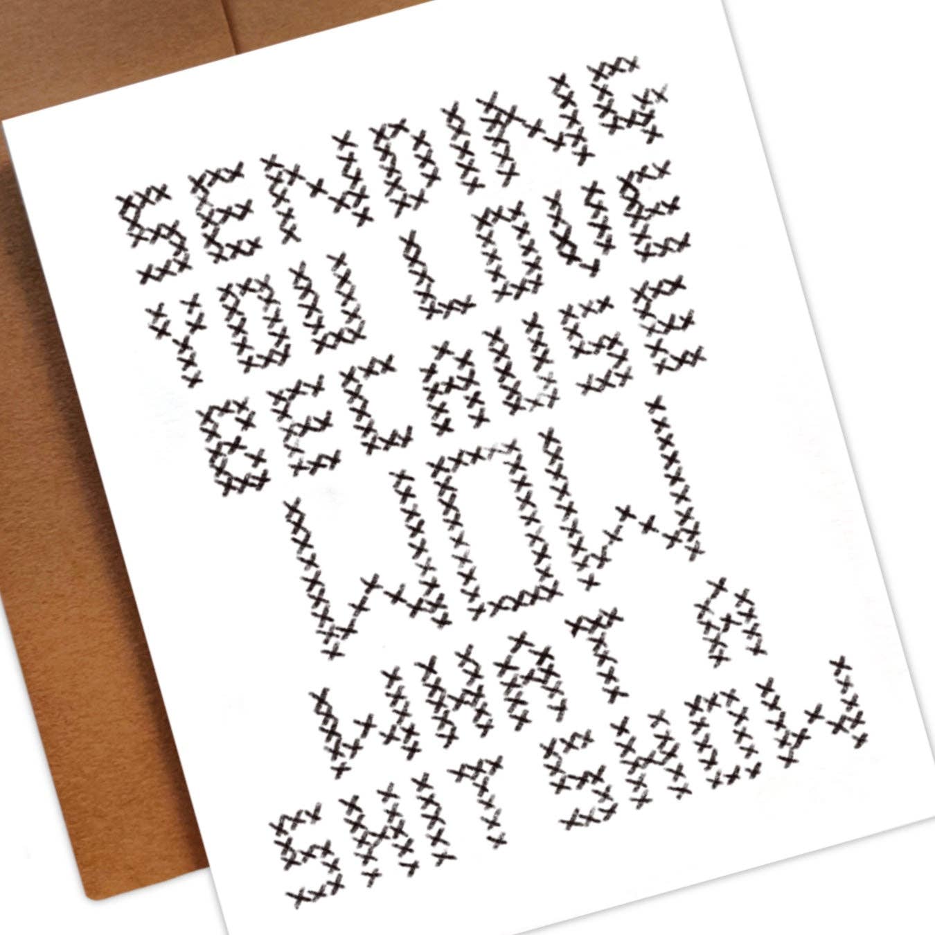 CROSS STITCH SHIT SHOW greeting card