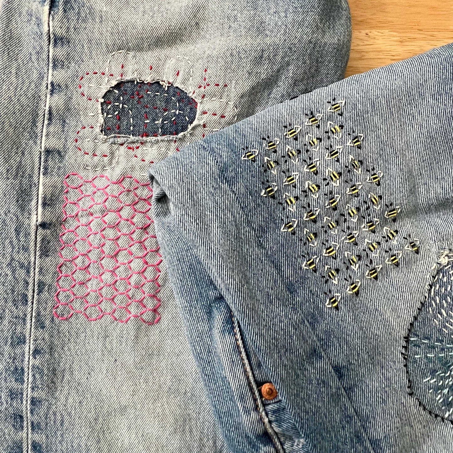 Stick and stitch sashiko transfers (set #7 gold)