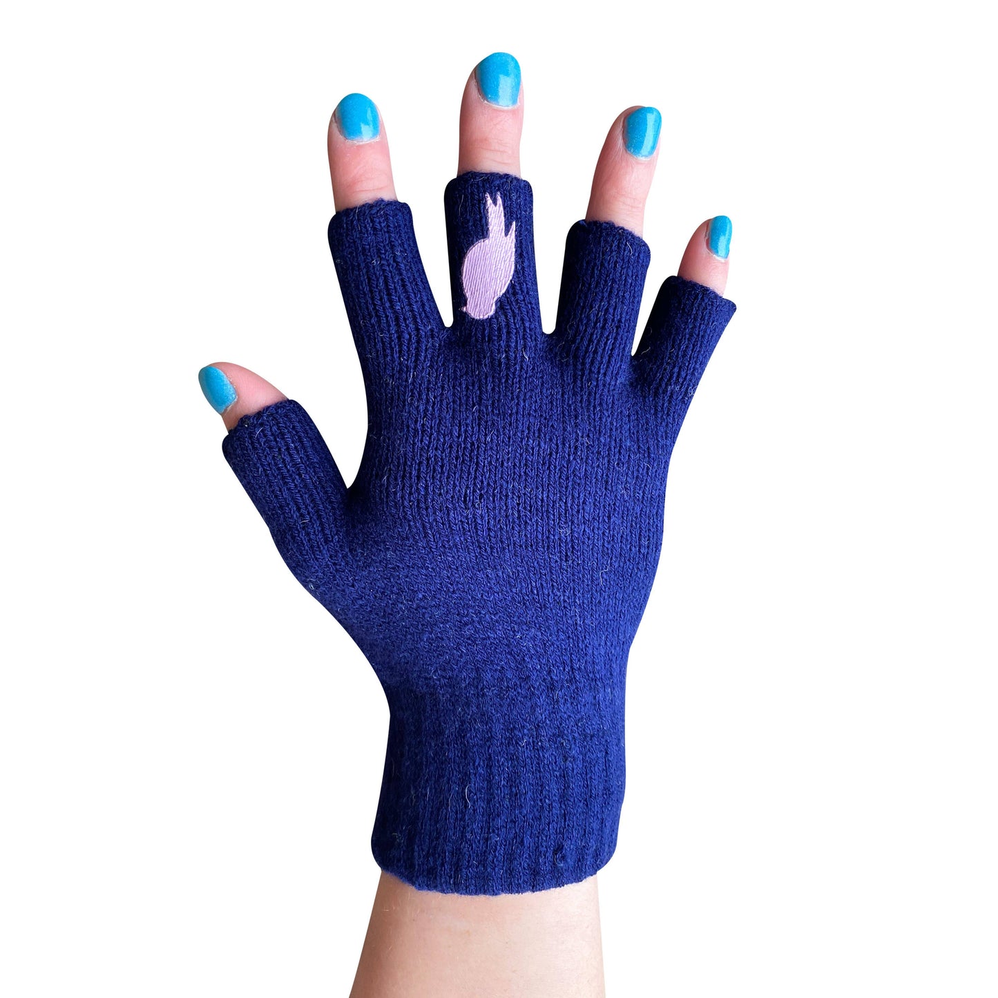 Flip 'em the bird gloves (pink / navy)