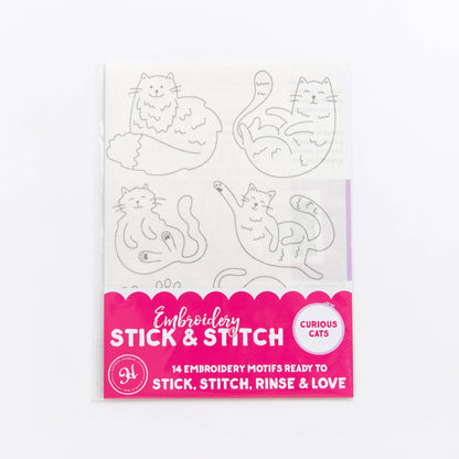 Curious Cats stick & stitch embroidery set