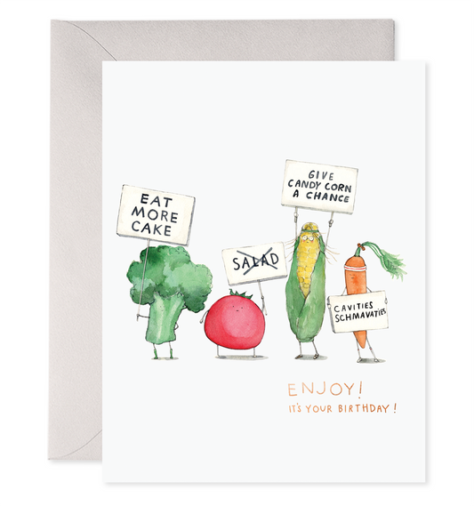 Veggie Strike | Vegetables Birthday Greeting Card