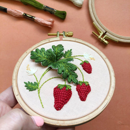 Stumpwork Strawberries intermediate embroidery kit