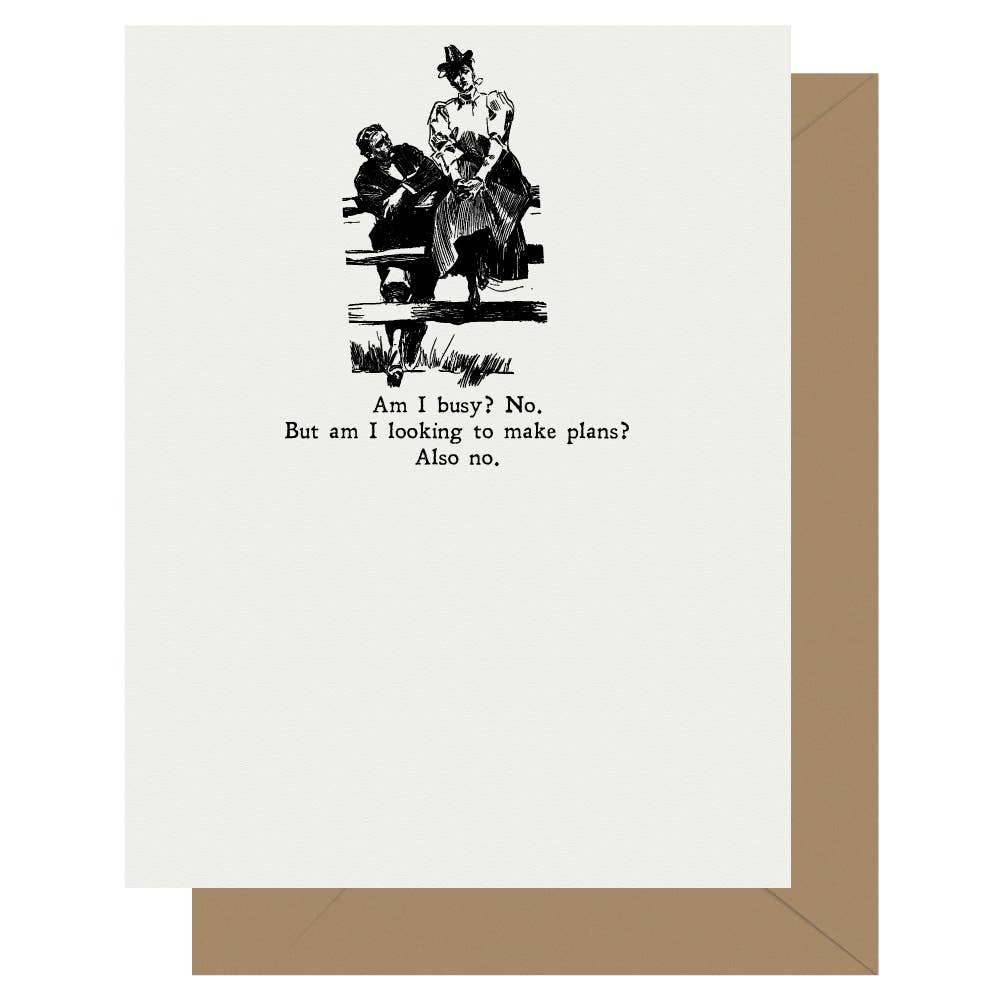 Gibson Girl Make Plans Letterpress Greeting Card