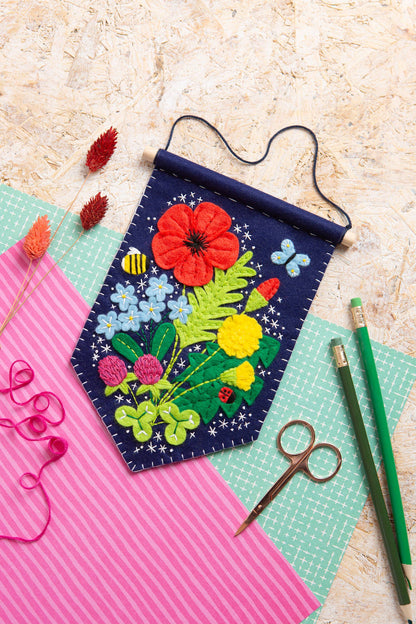 Wildflower Pennant  Felt Craft Kit