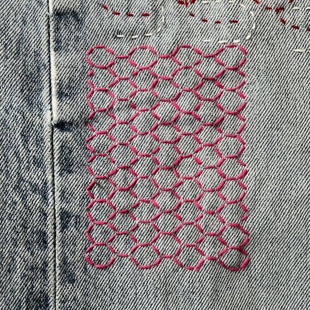 Stick and stitch sashiko transfers (set #7 gold)