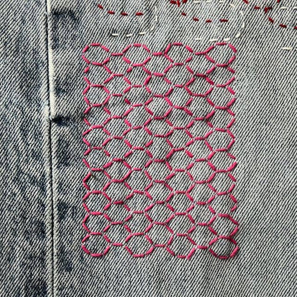 Stick and stitch sashiko transfers (set #7 gold)