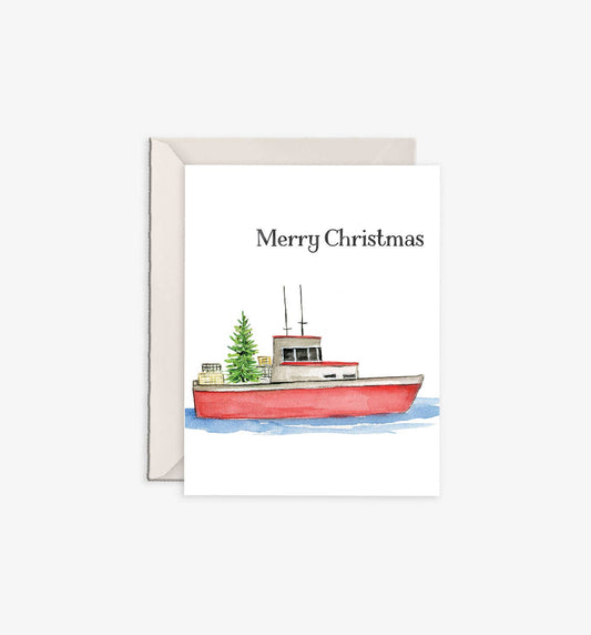 lobster boat Merry Christmas (set of 8)