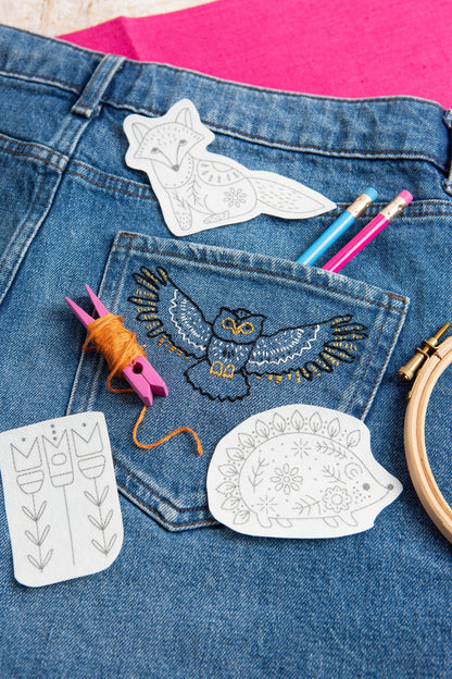 Woodland Folk stick & stitch embroidery set