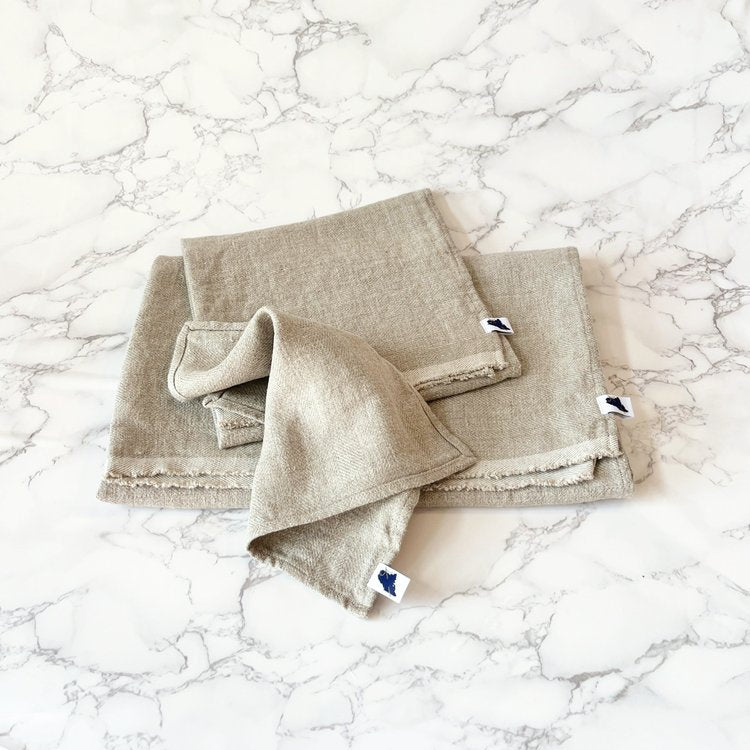 Woven linen towels