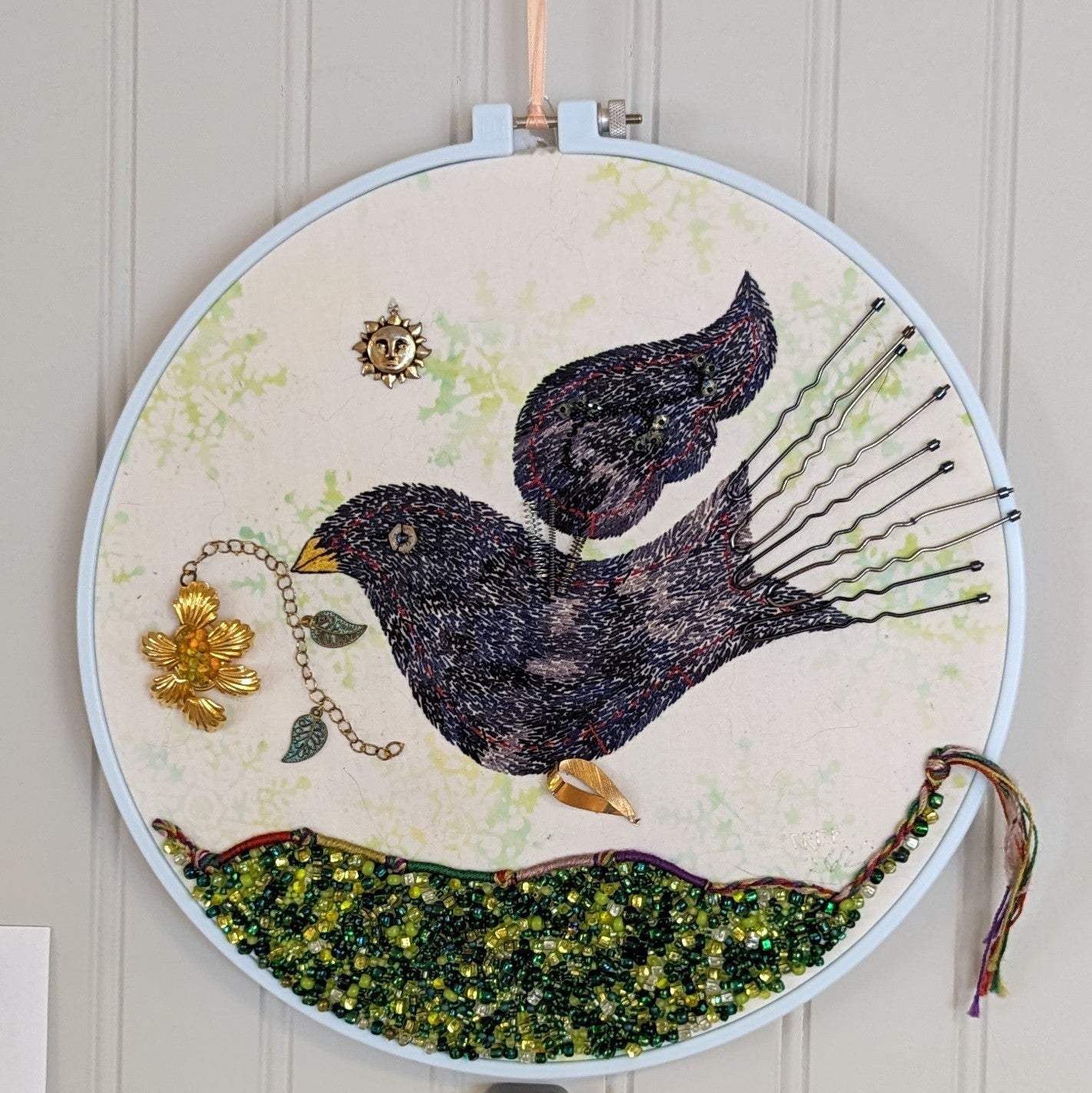 Treasure Stitching: transforming trinkets into embroidery art