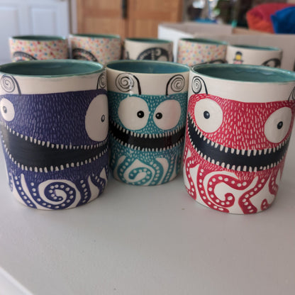 Maine monster mugs with handles