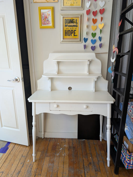 white desk