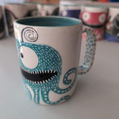 Maine monster mugs with handles