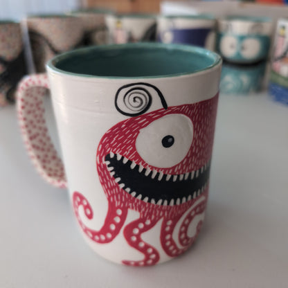 Maine monster mugs with handles