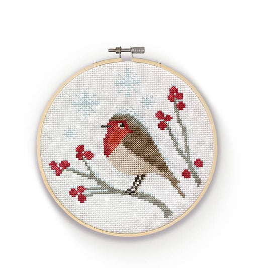 Winter Life cross stitch hoop kits