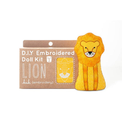 Embroidered animal doll kits