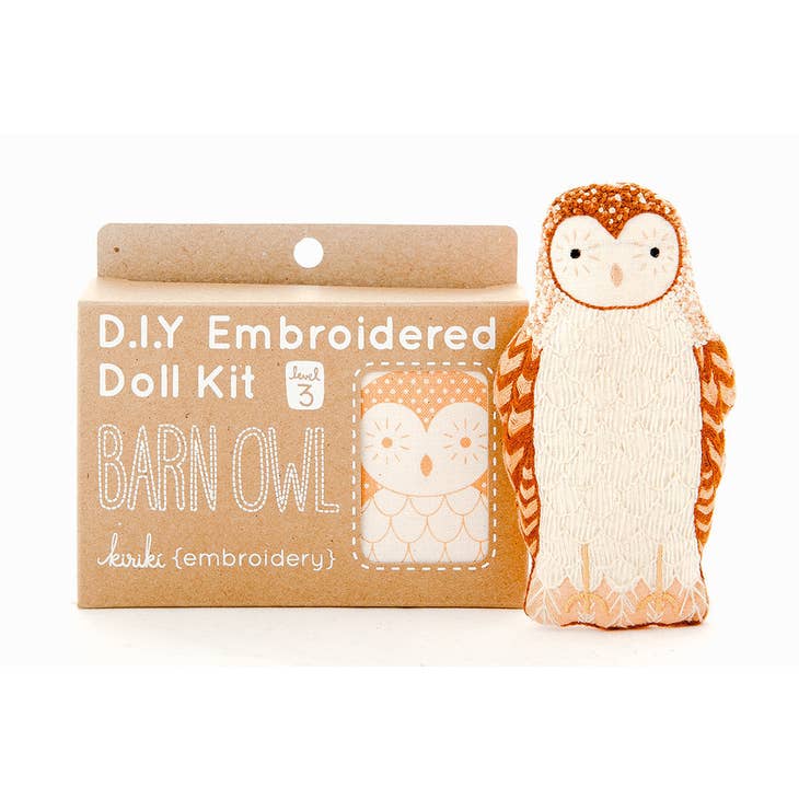 Embroidered animal doll kits