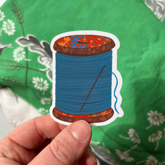 Blue Spool Of Thread sticker