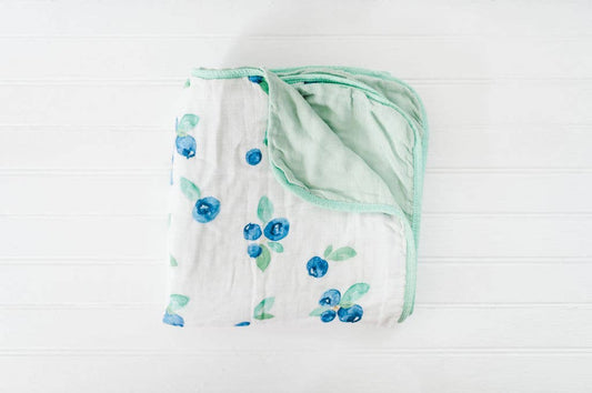 Blueberries muslin blanket