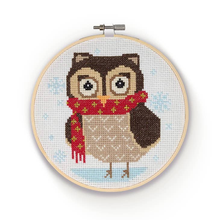 Winter Life cross stitch hoop kits